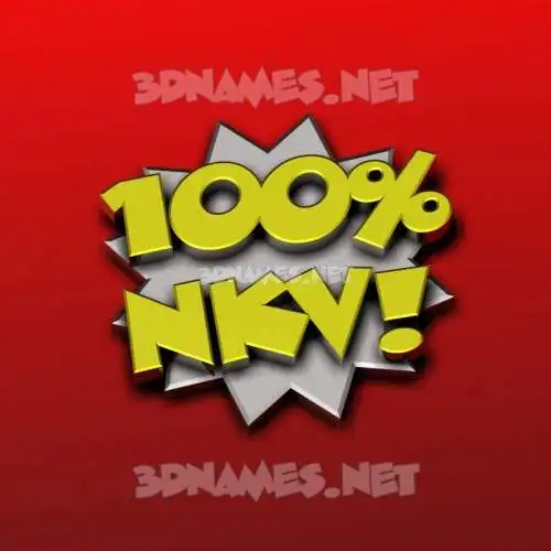nkv in 100 Percent style - 3D name wallpaper