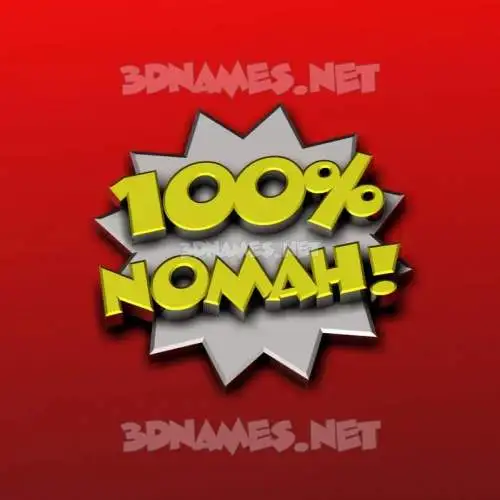 nomah in 100 Percent style - 3D name wallpaper