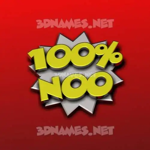 noo in 100 Percent style - 3D name wallpaper