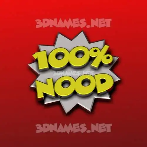 nood in 100 Percent style - 3D name wallpaper