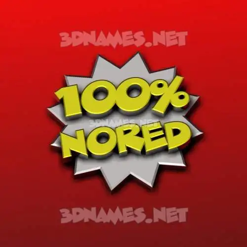 nored in 100 Percent style - 3D name wallpaper