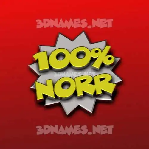 norr in 100 Percent style - 3D name wallpaper
