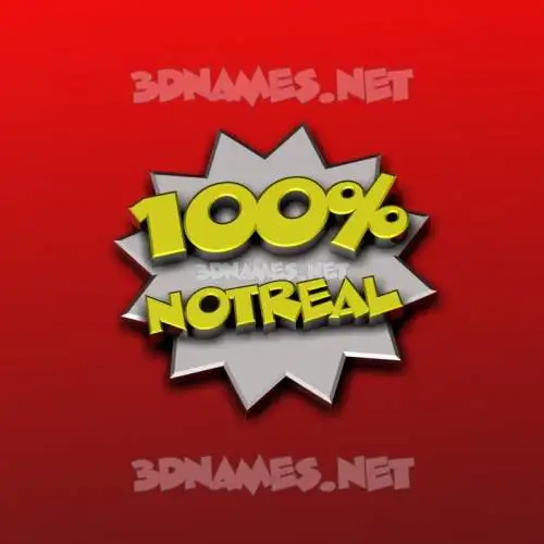 notreal in 100 Percent style - 3D name wallpaper