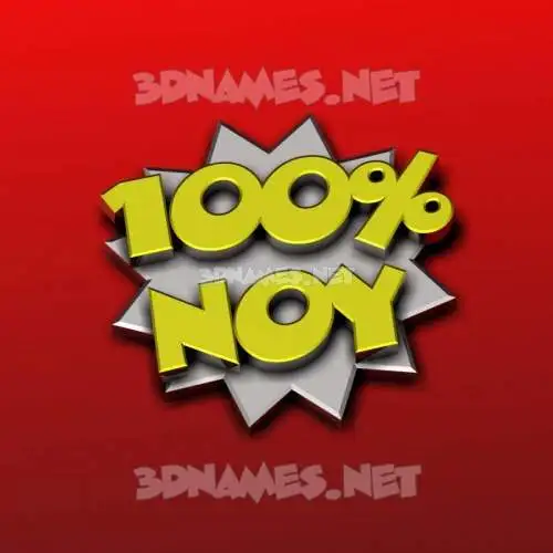 noy in 100 Percent style - 3D name wallpaper