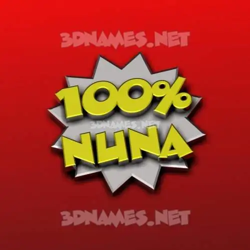 nuna in 100 Percent style - 3D name wallpaper nuna in 100 Percent style - 3D name wallpaper