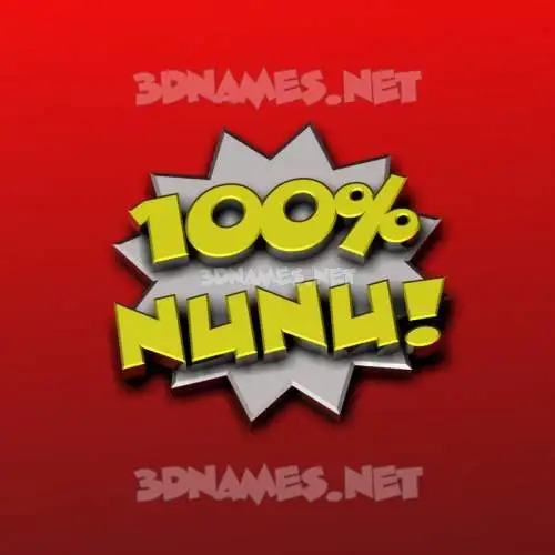 nunu in 100 Percent style - 3D name wallpaper