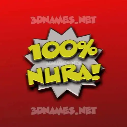 nura in 100 Percent style - 3D name wallpaper