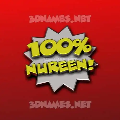 nureen in 100 Percent style - 3D name wallpaper
