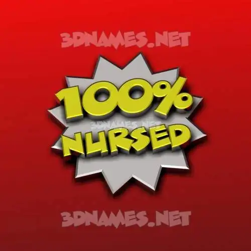nursed in 100 Percent style - 3D name wallpaper