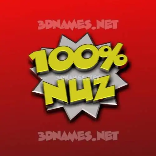 nuz in 100 Percent style - 3D name wallpaper