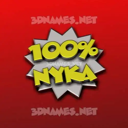 nyka in 100 Percent style - 3D name wallpaper