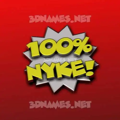 nyke in 100 Percent style - 3D name wallpaper nyke in 100 Percent style - 3D name wallpaper