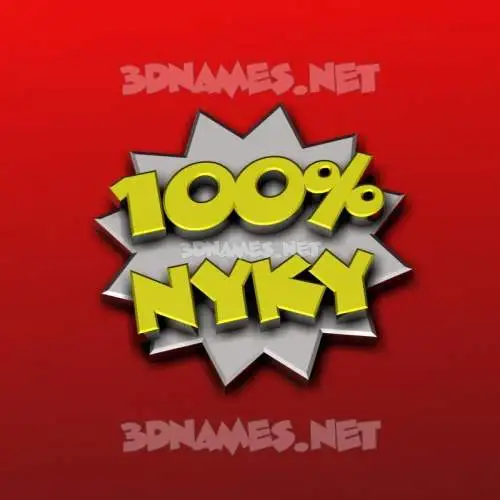 nyky in 100 Percent style - 3D name wallpaper