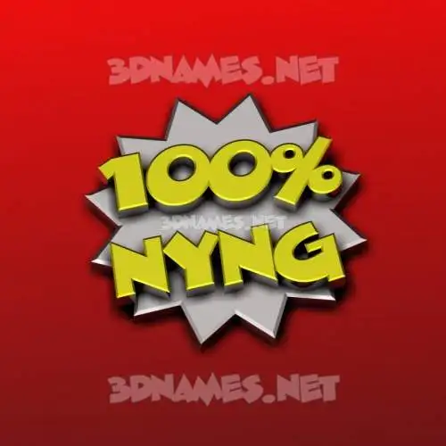 nyng in 100 Percent style - 3D name wallpaper