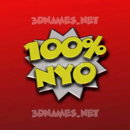 nyo in 100 Percent style - 3D name wallpaper