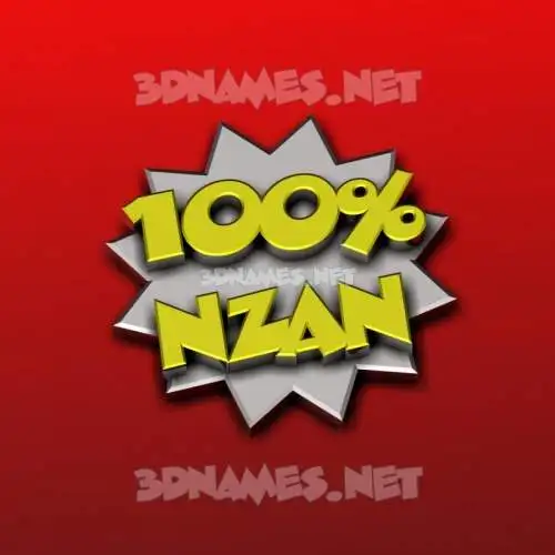 nzan in 100 Percent style - 3D name wallpaper nzan in 100 Percent style - 3D name wallpaper