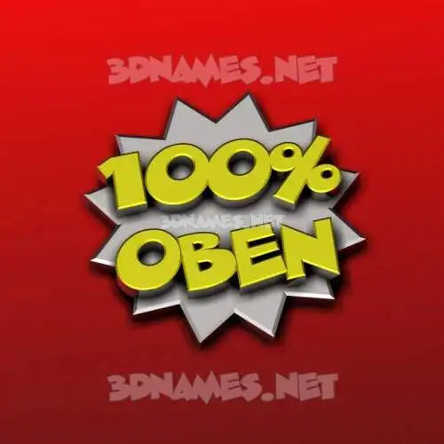 oben in 100 Percent style - 3D name wallpaper