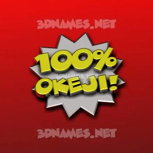 okeji in 100 Percent style - 3D name wallpaper