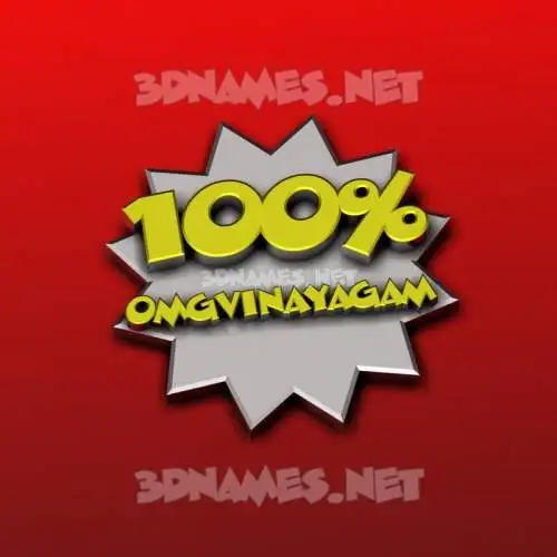 omgvinayagam in 100 Percent style - 3D name wallpaper