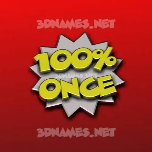 once in 100 Percent style - 3D name wallpaper once in 100 Percent style - 3D name wallpaper
