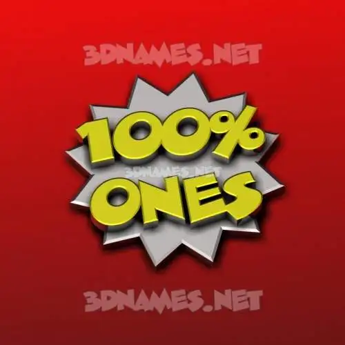 ones in 100 Percent style - 3D name wallpaper ones in 100 Percent style - 3D name wallpaper