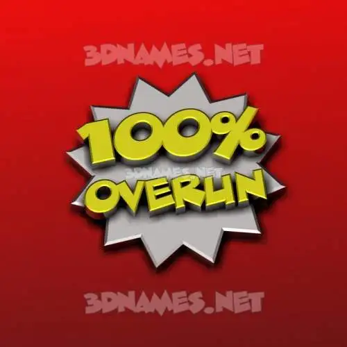 overun in 100 Percent style - 3D name wallpaper overun in 100 Percent style - 3D name wallpaper