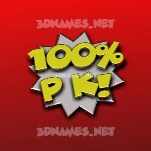p k in 100 Percent style - 3D name wallpaper