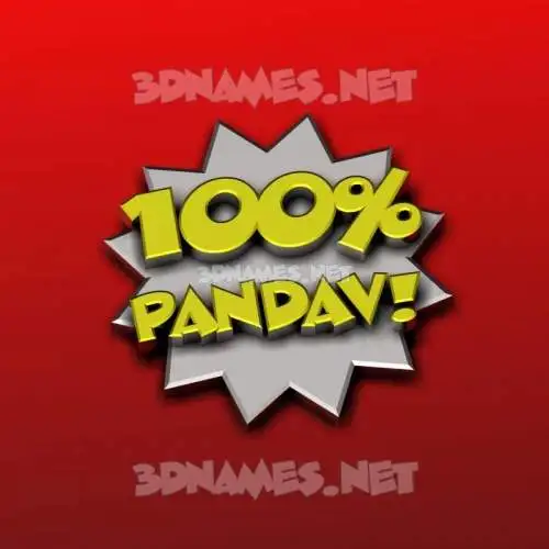 pandav in 100 Percent style - 3D name wallpaper