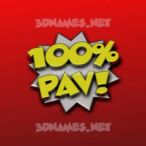 pav in 100 Percent style - 3D name wallpaper