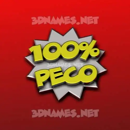 peco in 100 Percent style - 3D name wallpaper