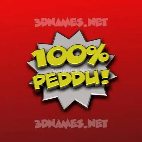 peddu in 100 Percent style - 3D name wallpaper