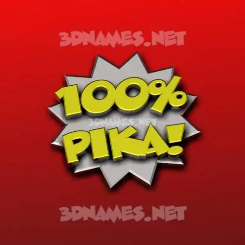 pika in 100 Percent style - 3D name wallpaper pika in 100 Percent style - 3D name wallpaper