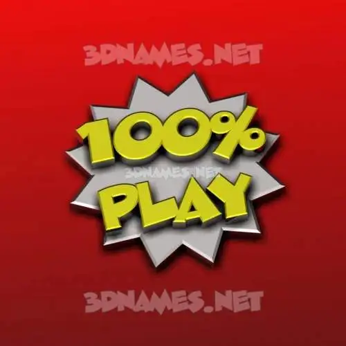 play in 100 Percent style - 3D name wallpaper