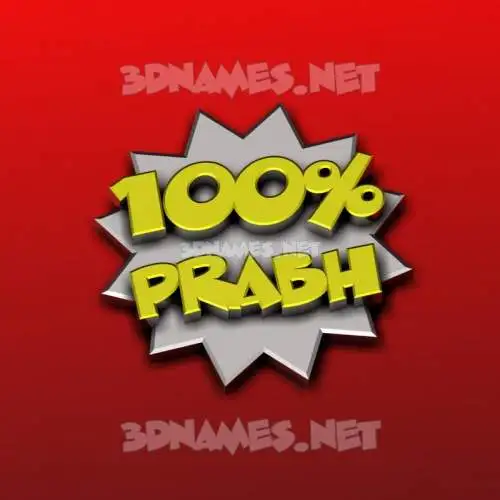 prabh in 100 Percent style - 3D name wallpaper