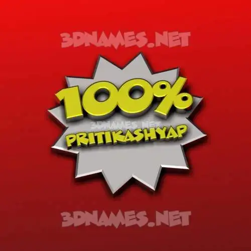 pritikashyap in 100 Percent style - 3D name wallpaper