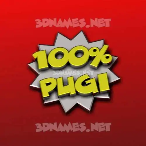 pugi in 100 Percent style - 3D name wallpaper