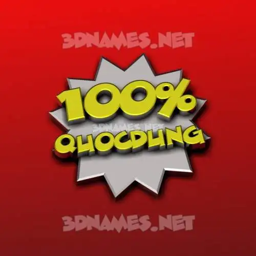 quocdung in 100 Percent style - 3D name wallpaper