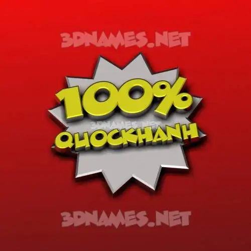 quockhanh in 100 Percent style - 3D name wallpaper