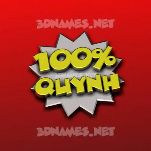 quynh in 100 Percent style - 3D name wallpaper