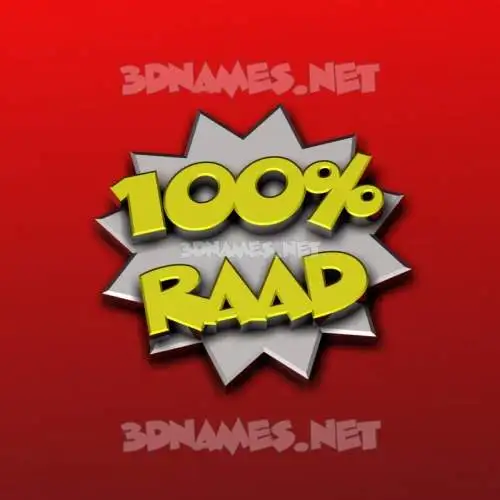 raad in 100 Percent style - 3D name wallpaper
