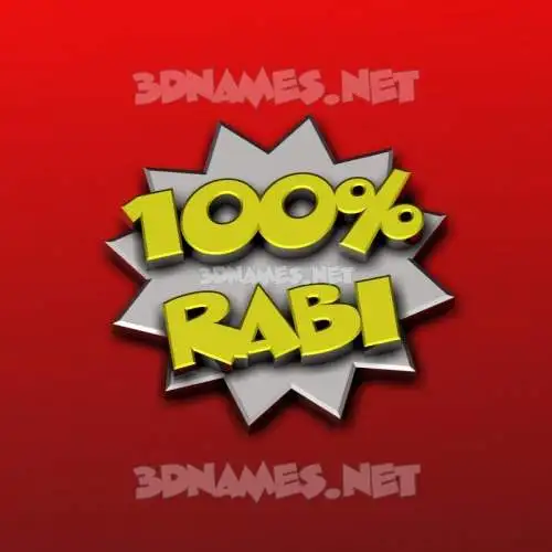 rabi in 100 Percent style - 3D name wallpaper