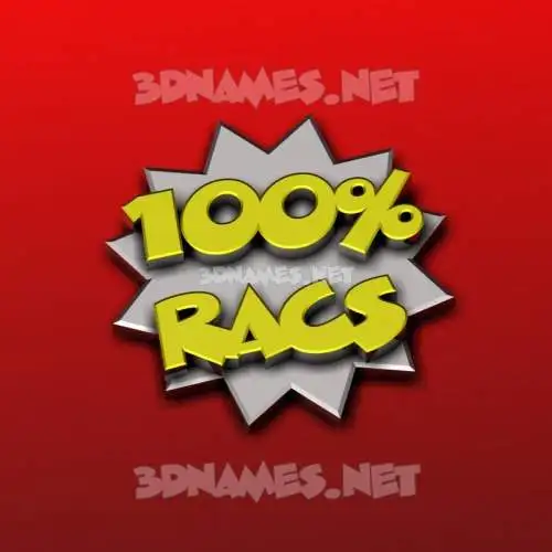 racs in 100 Percent style - 3D name wallpaper racs in 100 Percent style - 3D name wallpaper