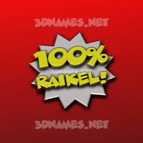raikel in 100 Percent style - 3D name wallpaper