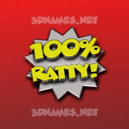 ratty in 100 Percent style - 3D name wallpaper