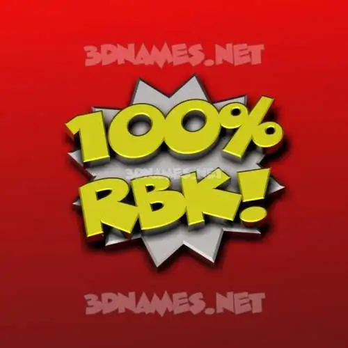 rbk in 100 Percent style - 3D name wallpaper