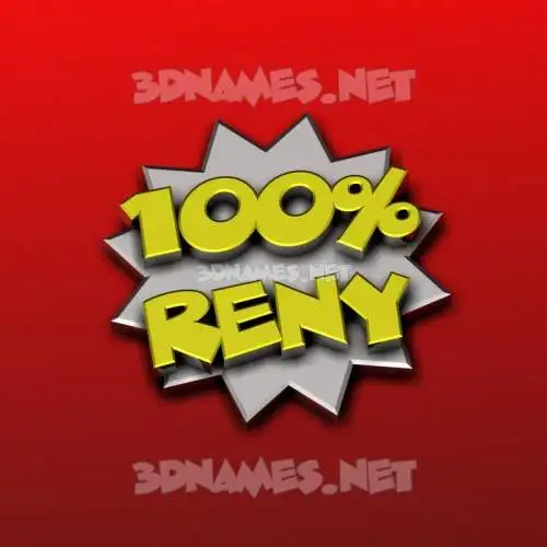 reny in 100 Percent style - 3D name wallpaper