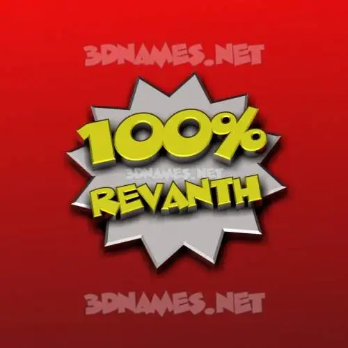 revanth in 100 Percent style - 3D name wallpaper