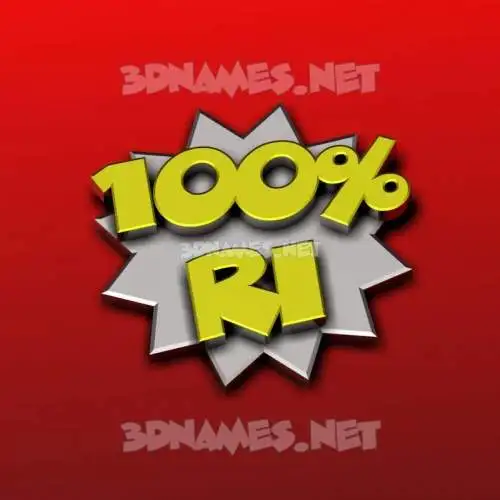 ri in 100 Percent style - 3D name wallpaper