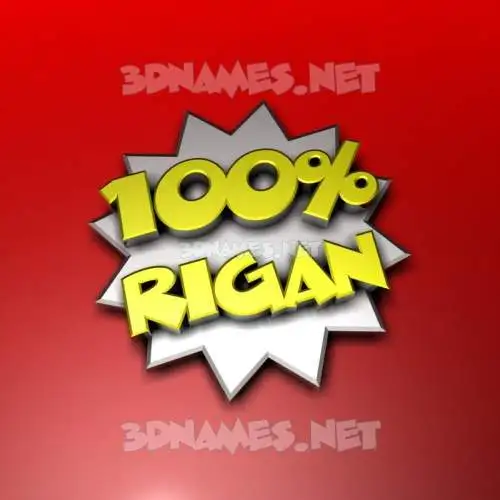 rigan in 100 Percent style - 3D name wallpaper