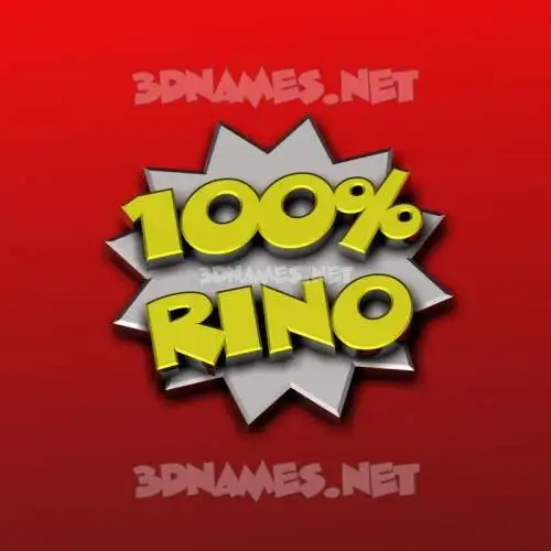 rino in 100 Percent style - 3D name wallpaper